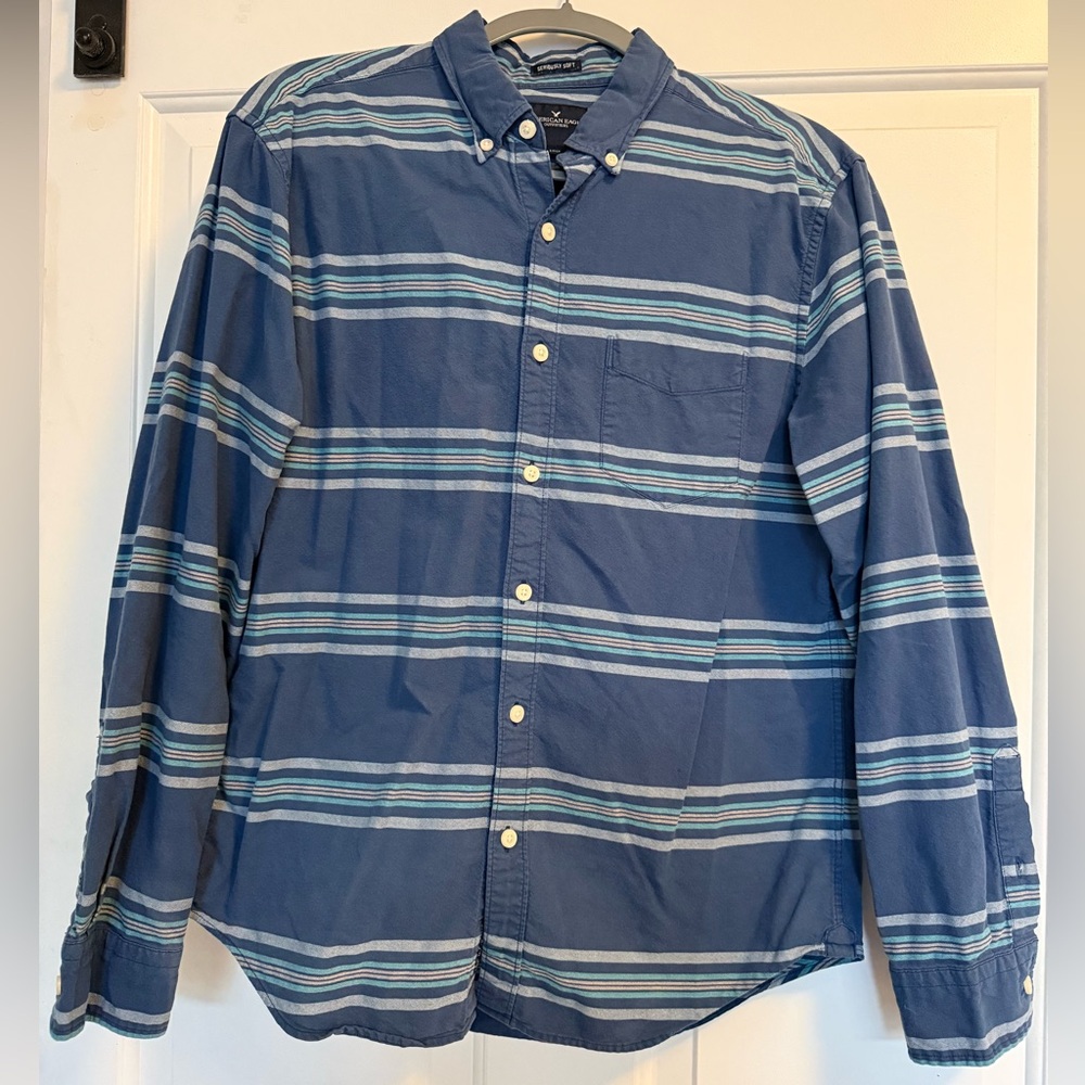 American Eagle Outfitters Men’s Striped Button-Down Shirt